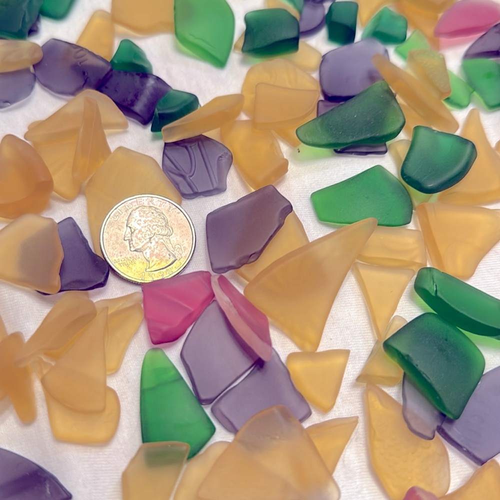 Vintage Colorful Sea Glass Pieces, 11oz Of Sea Glass Multi Color Misc Size - Picture 11 of 11
